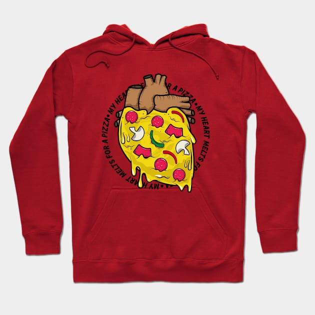 My Heart Melt for a Pizza Hoodie by HarlinDesign